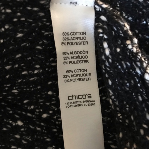 Chico’s black and white open cardigan, size 3 (XL 16) - Picture 3 of 8